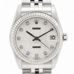 Rolex Datejust 31MM 68274 Factory Silver Diamond Dial Watch